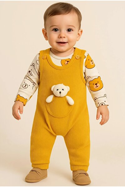 Nafitto baby&junior Oyuncak Ayılı Erkek Bebek 2 li Tulum Seti - Çıtçıtlı Zıbı...