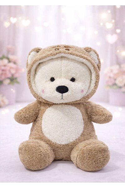 Heribom 60 Cm Dev Kapüşonlu Ayı Peluş Ayıcık Peluş Oyuncak Hediyelik Oyuncak