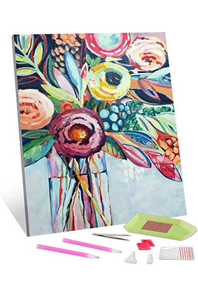 Other Pictură cu Diamante 5D - Motiv Flori Abstracte, DIY Rășină - 30x45cm, V...