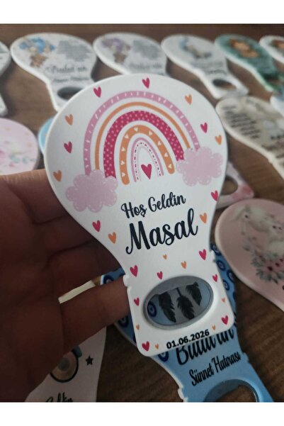 fırsatlar diyarı Gökkuşağı Tema Balon Açacak Magnet Yeni Doğan Bebek Mevlidi ...