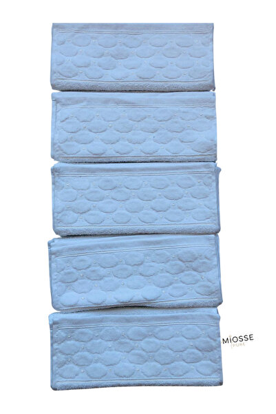 Akasya Miosse Pure 10 Pieces 30X50 cm Luxury White 100% Cotton Hand-Face-Gues...