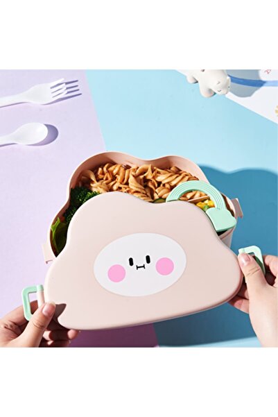 Thirty Three Design Food box, pink plastic, BPA-free, cloud, 3 compartments, ...