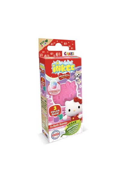 CRAZE Bombe de baie Inkee 3 buc asortate in forma de Hello Kitty