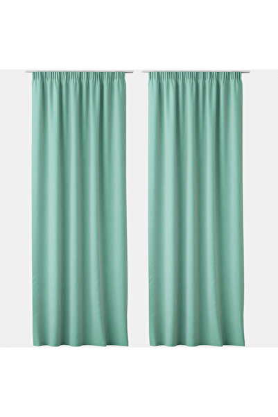 JEMIDI Set de 2 perdele Lola cu garnitură, 140 x 250 cm, Verde, Poliester, 55...