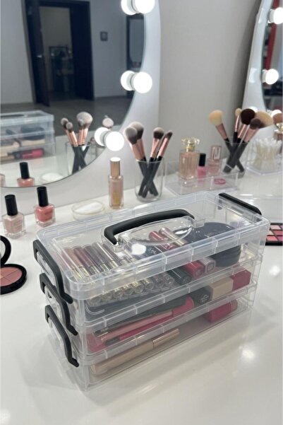 Bayev Wish 3-Tier Makeup Organizer with Lid - Cosmetic Nail Polish Brush Orga...