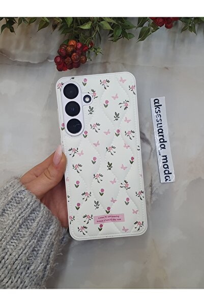 ZB Aksesuarda Moda Samsung Galaxy A35 Compatible Quilted Floral Pattern Puff ...