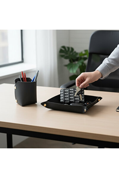 PLUSH STUDIO ISTANBUL 2️⃣ Deri Kalemlik Organizer 2’li Set – Açılır Klipsli Ş...