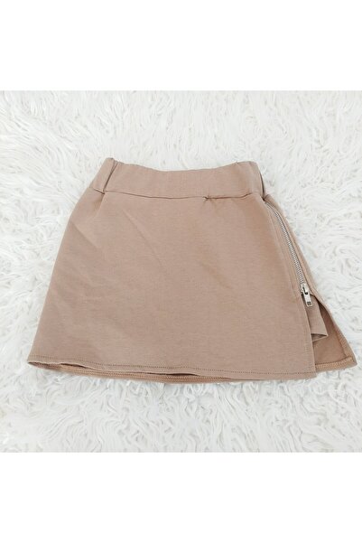 Özeniş Combed Cotton Short Skirt with Zipper Detail