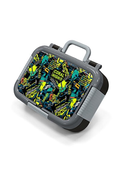 Coral High Kids Nefti Black Repair Patterned Stainless Steel Lunch Box 39297