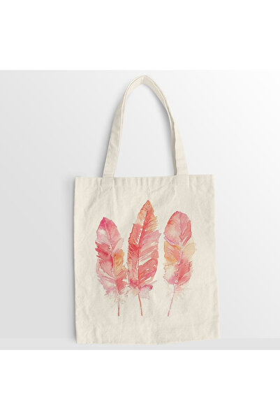 Kartier Pink Feathers canvas bag