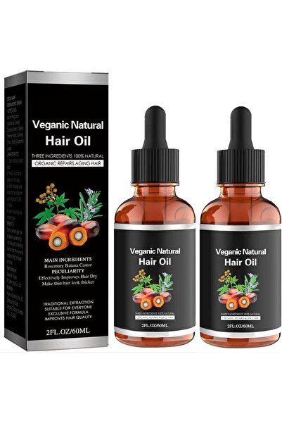 ouhoe زيت شعر طبيعي نباتي 60 مل (عبوتان) | زيت مغذي للعناية بالشعر بالأعشاب |...