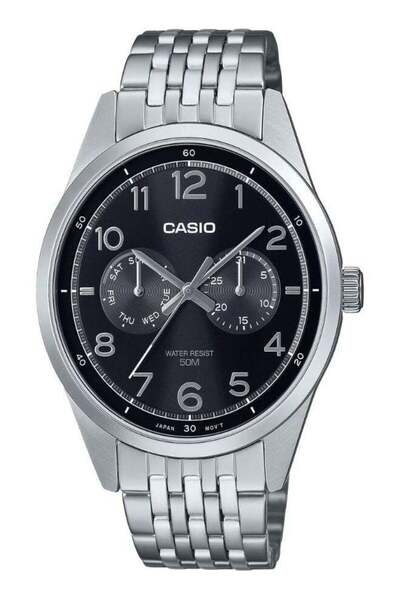 Casio Gents Watch Black Dial Silver Band