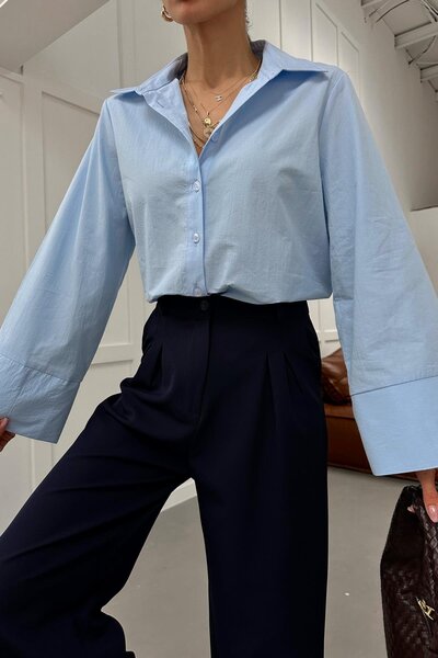 mylove Wide Sleeve Shirt Blue