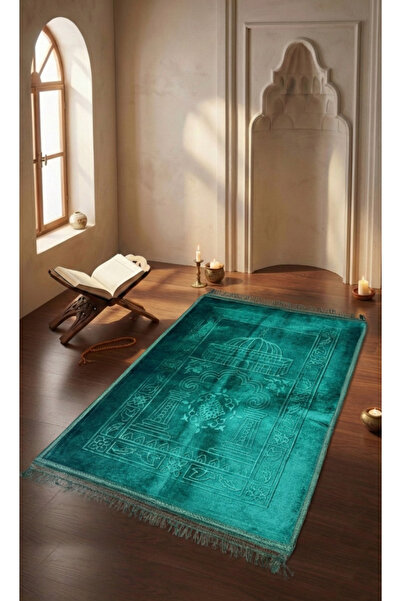 BUGİ HOME COLLECTİON Kalın Yumuşak Lüks Peluş Kaymaz Taban Namazlık Hediyelik...