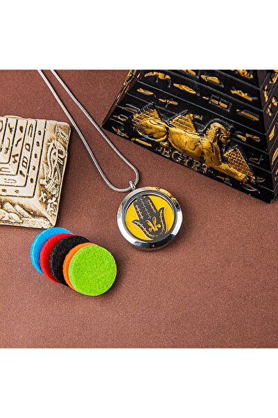 Ezera Medalion difuzor uleiuri esențiale, aromaterapie FATIMA cu lanț șarpe