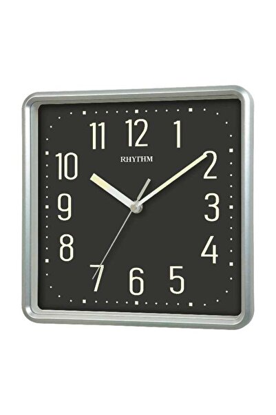 Generic Rhythm Plastic Glow in the Dark Square Analog Wall Clock Silver and B...