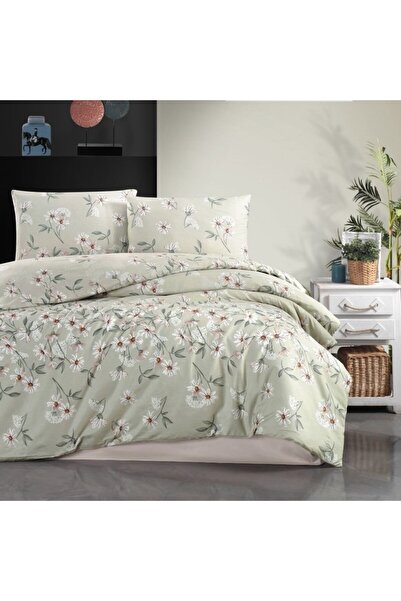 First Choice Double bed linen ranforce Nevada green Cotton with Printed