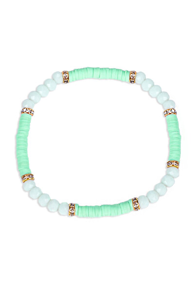 EFAYN.RO Bratara dama, model vara, mana sau glezna, din margele, verde deschi...