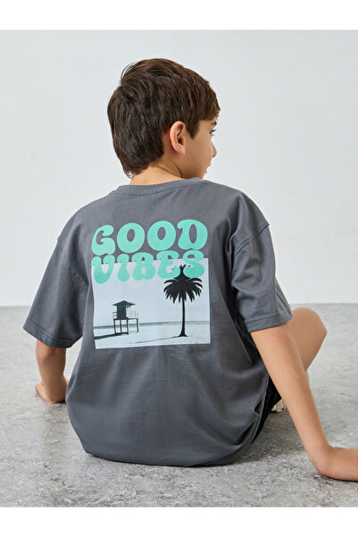 Styli Boys Grey Graphic Print T-Shirt