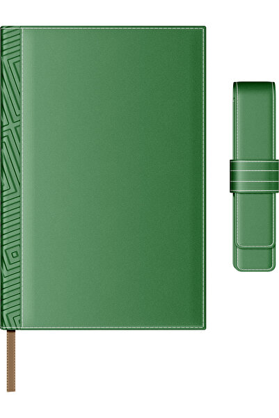 Princ Set de agendă din piele B5 + husă pentru pix - Verde
