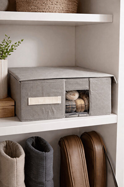 PH Prendi Home Cutie de depozitare pliabilă multifuncțională din pânză cu cap...