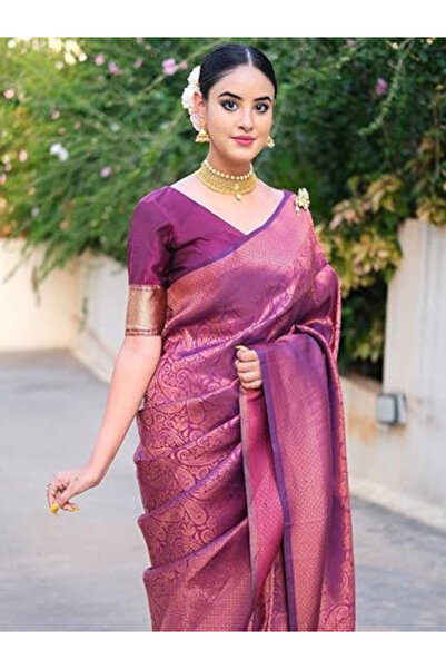 MYSMAR Purple Silk Saree - MAF3049 | Purple