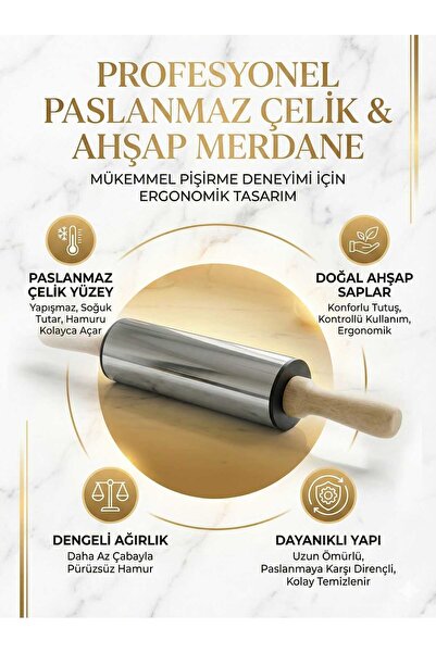 LOVYCO Çelik Silindir Merdane - Yapışmaz Yüzey & Döner Mekanizma - Pratik Ham...