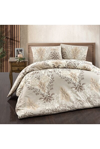 First Choice Lenjerie pat dublu bumbac ranforce cu design baroc, Lara Ecru