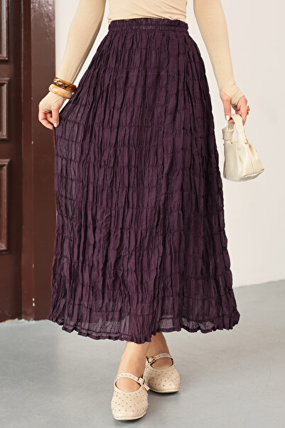 Salih Çelebi Fusta Maxi cu talie elastică și șnururi 0084 - MÜRDÜM