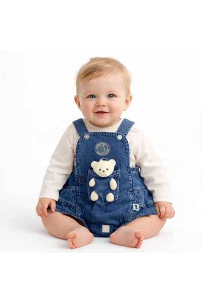 CROCODAYS Girl's Baby Jeans Overalls with Toys and Badili, 2-Piece Set (6/9/1...