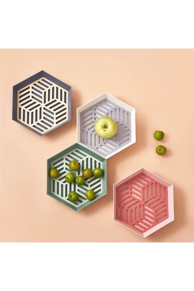 Thirty Three Design Set 4 coșuri alimente, tăvițe de scurgere, plastic, alb, ...