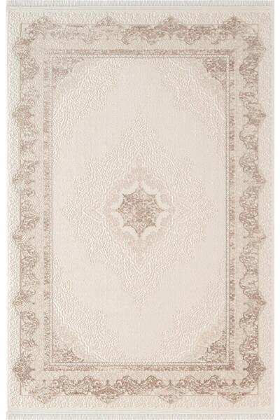 Karmen Halı Look Classıc LK004G Çerçeveli Krem Klasik Desen Akrilik Dokuma Ta...