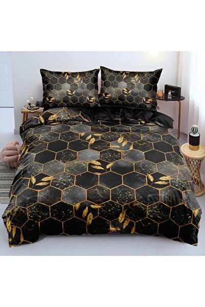 Other 3D Checkered Duvet Cover Set - Microfiber, Double-Sided, Marble - 135x2...