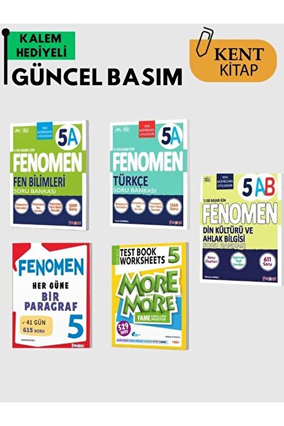 Fenomen Yayıncılık FENOMEN 5 A SET ( TÜRKÇE - FEN BİLİMLERİ - TEST BOOK - HER...