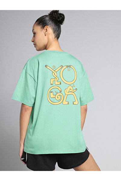 Cult By Styli Women Green Printed Oversized T-Shirt