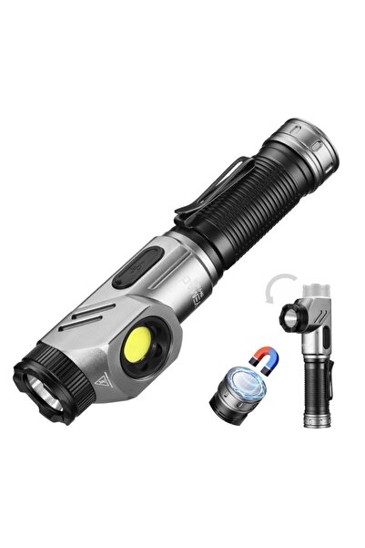 MİKİ Lanternă tactică portabilă YM F303 cu 2 surse de lumină și bază magnetică