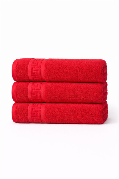 AtelierModa Premium Cotton towel with Greek border, soft and highly absorbent...