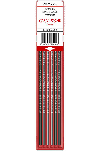 Caran d'Ache Mine de creion 2 mm - 2B - pachet de 12