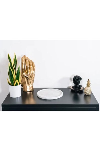 Generic White Marble Tray 25cm Dia and 2cm height