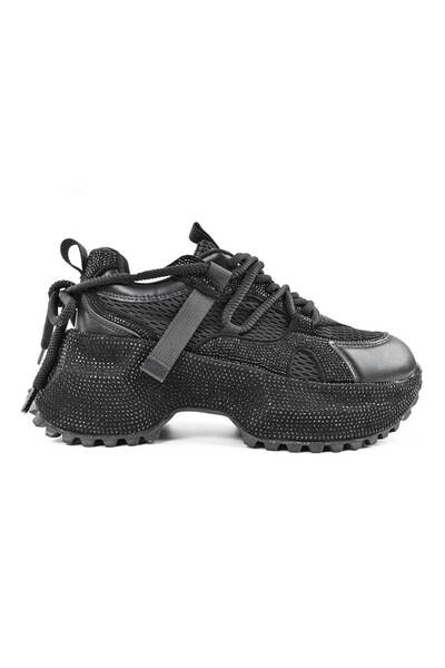 Tmall Women's Sports Shoes,-Leather with Rhinestones, D1462, Black