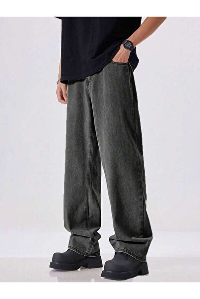 oraystore Men's Oversize Baggy Jean Pants Vintage Washed Wide Leg Streetwear ...