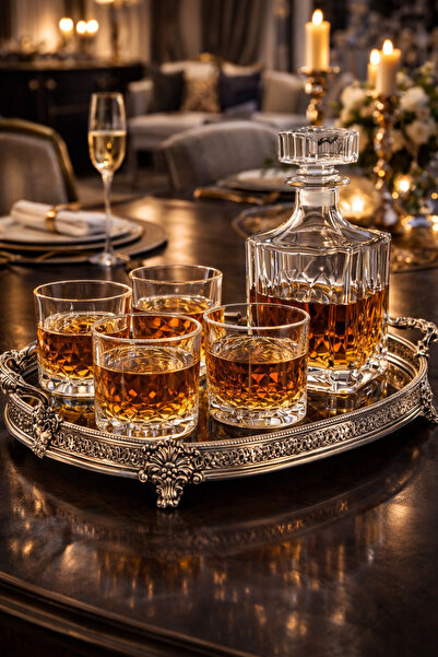 MADAME LUDA Top Segment Whiskey Glass-Cup/Goblet/Wine Decanter Set (6 Glasses...