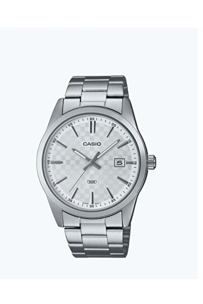 Casio Watch for Men - Analog, Date Display, White Dial, and Stainless Steel S...