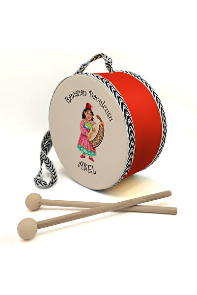 Sadrazam Kız Ramazan Davulcusu Baskılı, Gerçek Deri, İsimli Oyuncak Çocuk Dav...