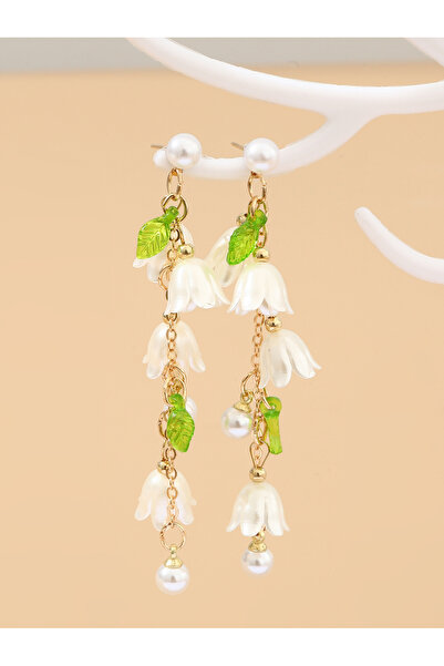 Take Two By Styli Flower Drop Faux Pearl Embellished Earrings