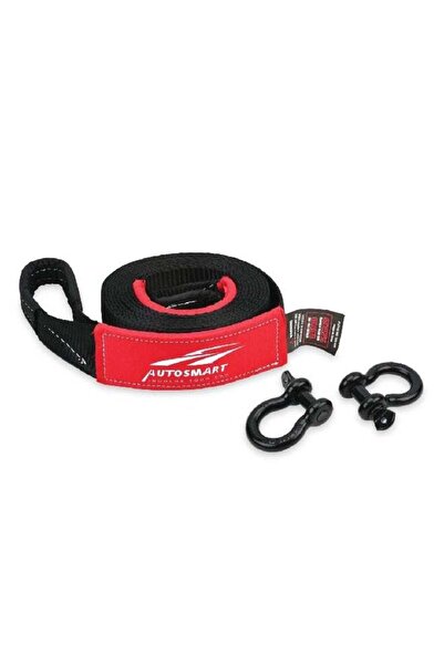 Generic AUTOSMART Superior-Grade Material Tow Strap with 2 Shackle Red and Black