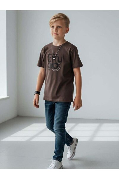 Zekids Boy's Srıt Printed Design T-Shirt