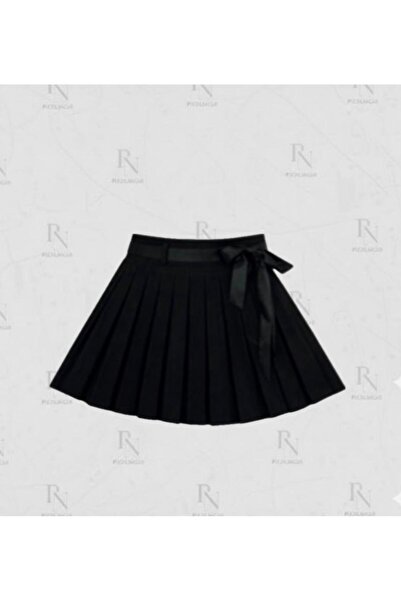 NACAR STYLİSH Pleated Skirt with White Ribbon Accessories