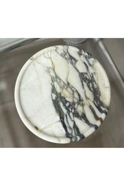 Generic Calacatta Viola Solid Marble Tray 15x2cm Dia