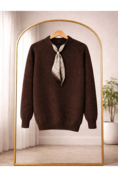 Bahar Altundemir Women's Fularli Soft Fabric Thick Sweater